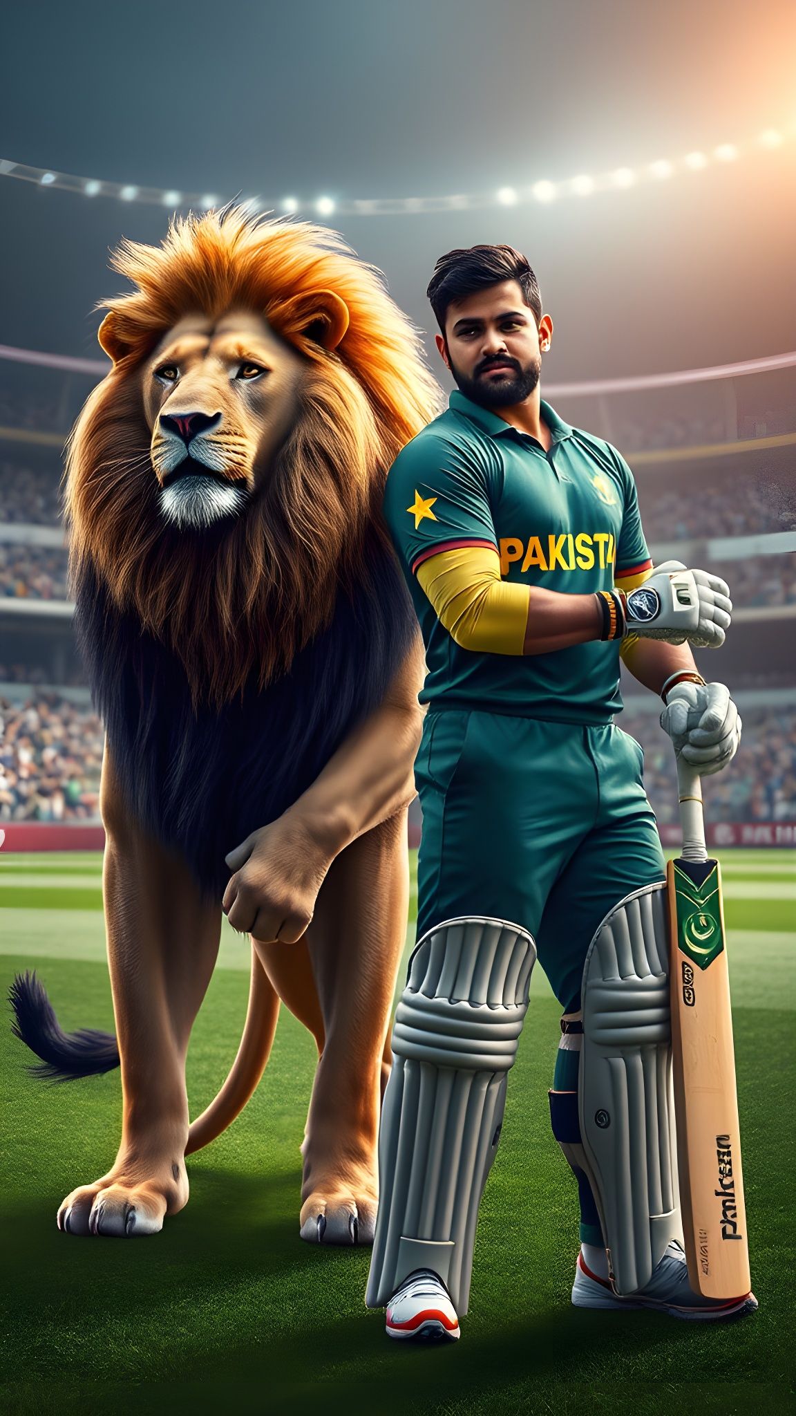 Babar Azam and Lion: Strength in a Stadium
