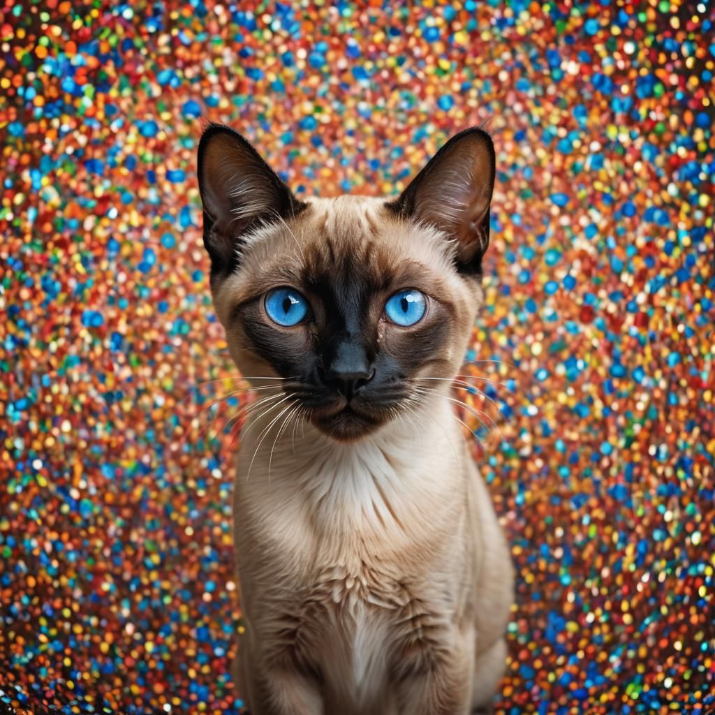 Striking Siamese Cat Portrait in Studio Lighting