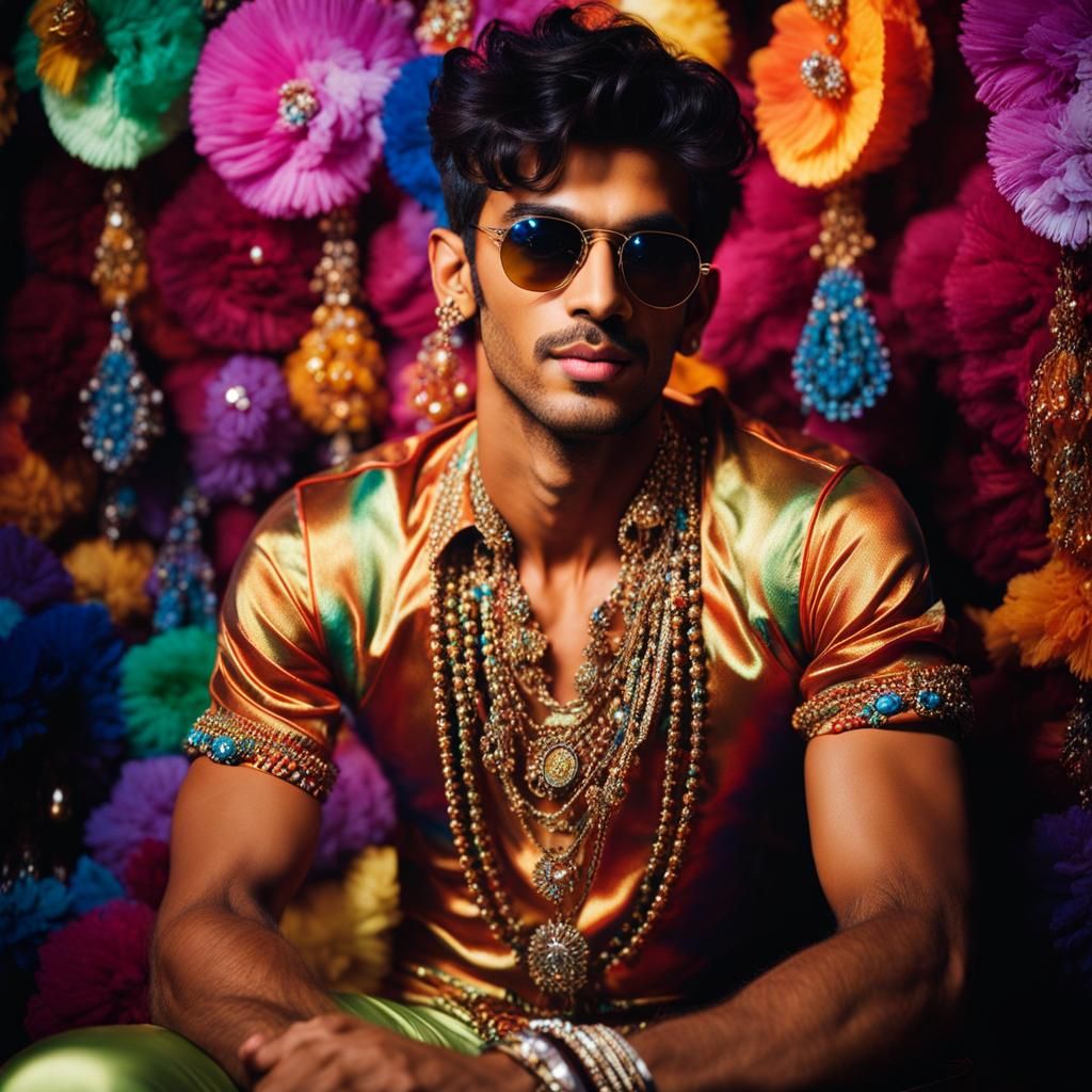 Beautifully Flamboyant Indian Man 240124A