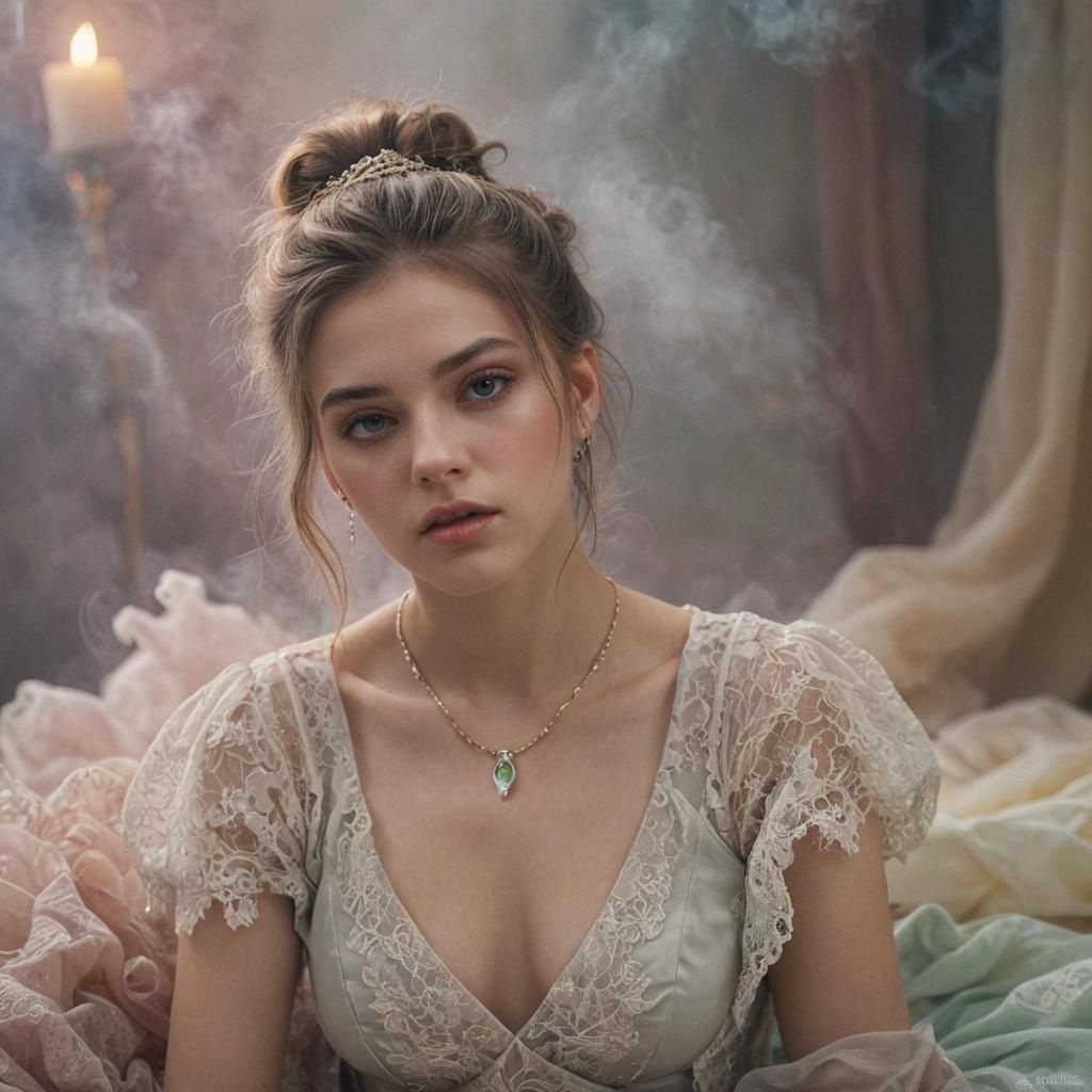 Ethereal Portrait of Emotional Women in Soft Pastel