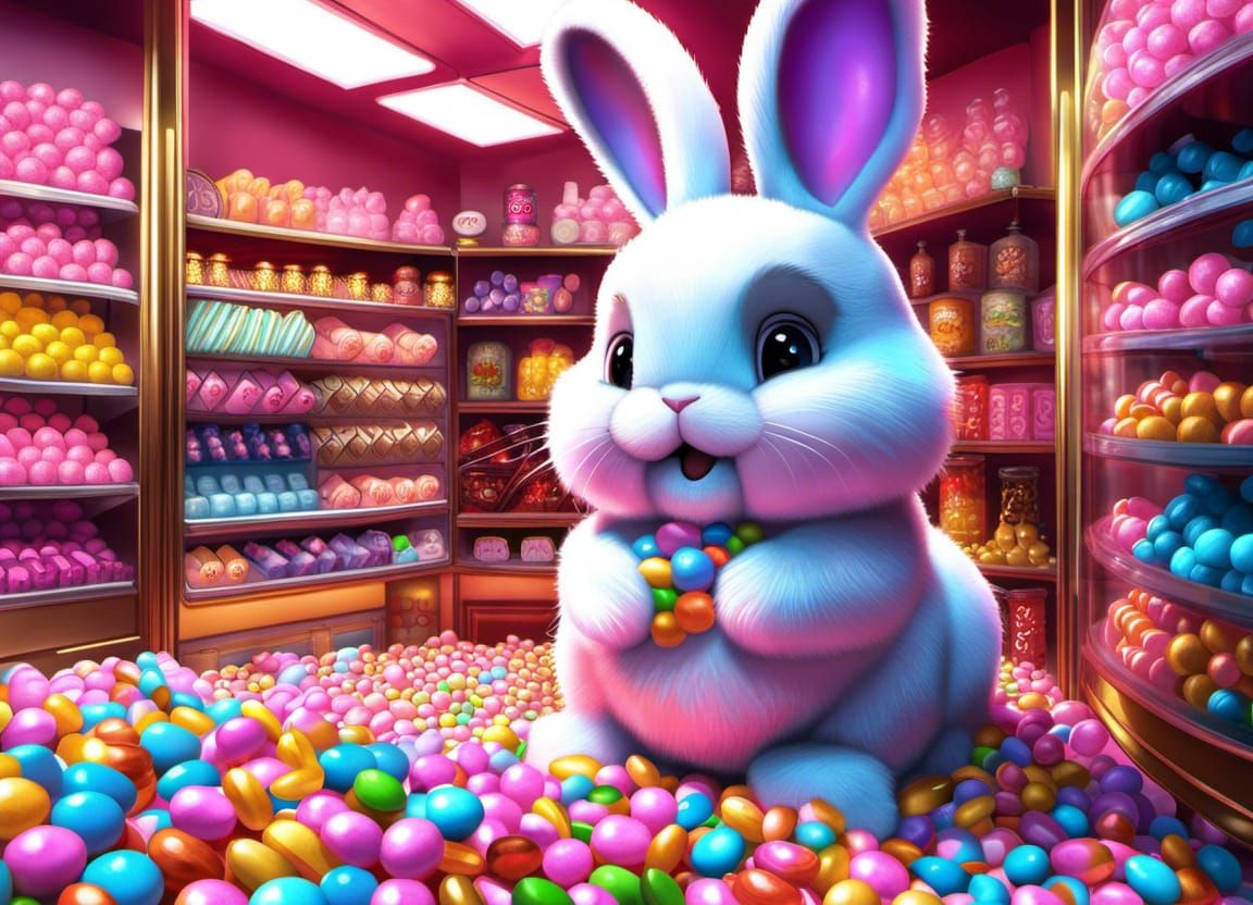 Bunny in the candy shop