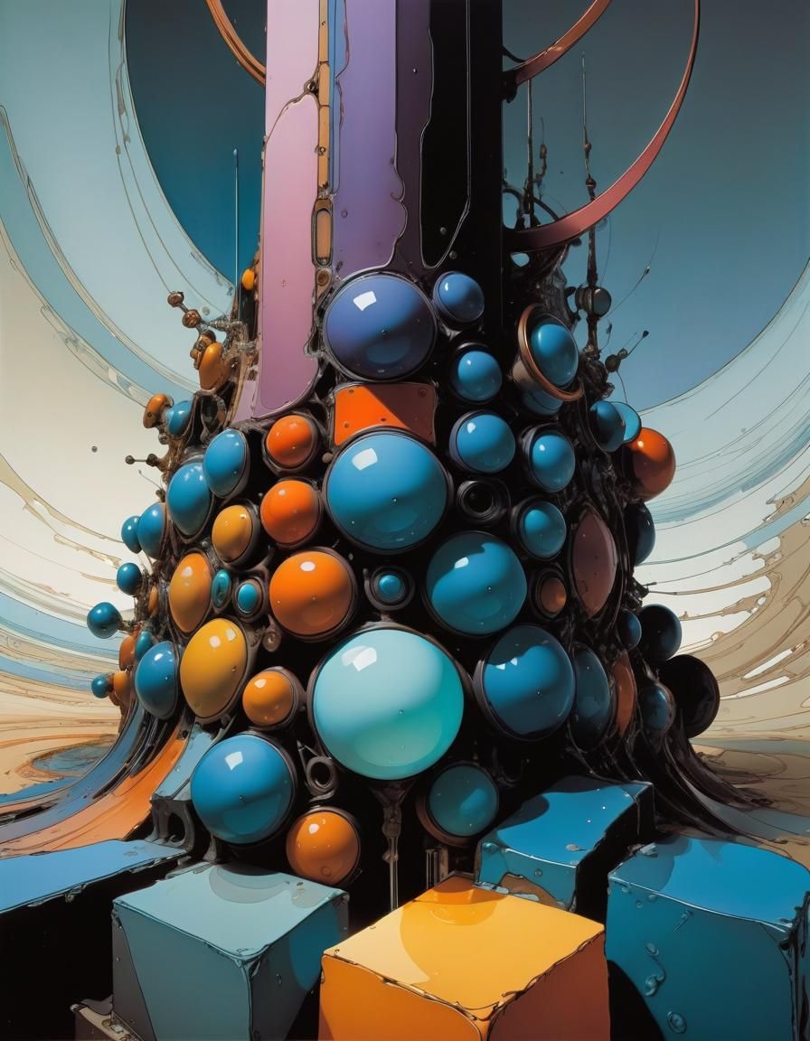 Abstract Art in Style of Moebius and Dali