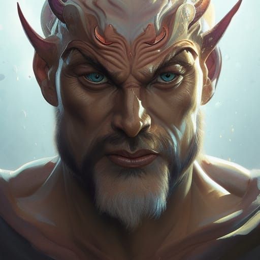 Demonic Zeus Portrait in Hyperdetailed Style