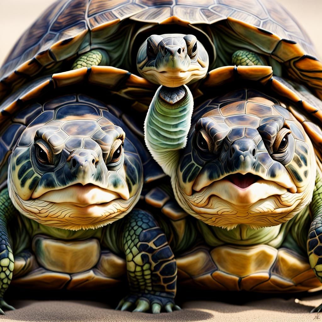 Two-Headed Turtle Generated by AI