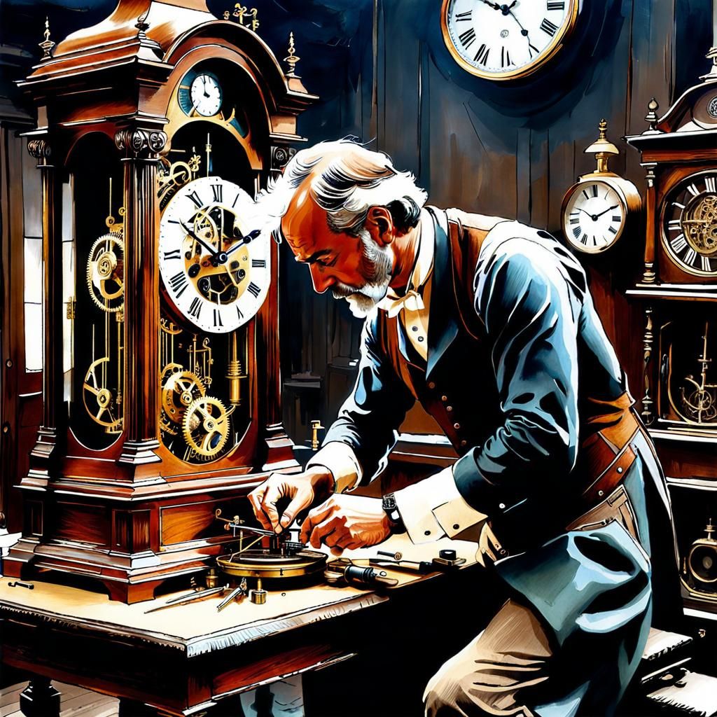 Swiss clockmaker at work
