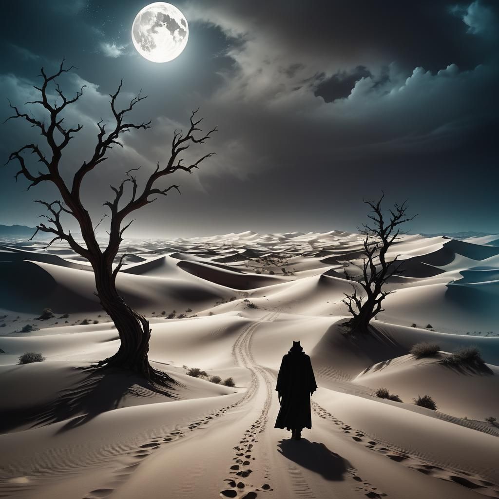 Dark Fantasy Desert Landscape in Rutkowski Style