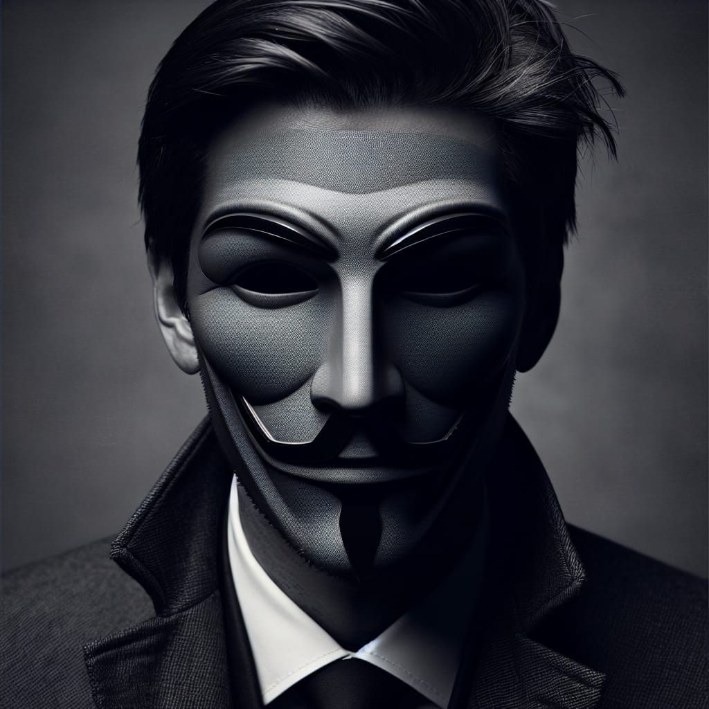 Intense Portrait of a Mysterious Man in Suit