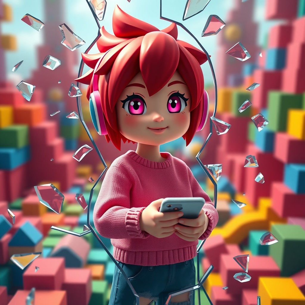 Funko Pop Girl in Minecraft Lego World