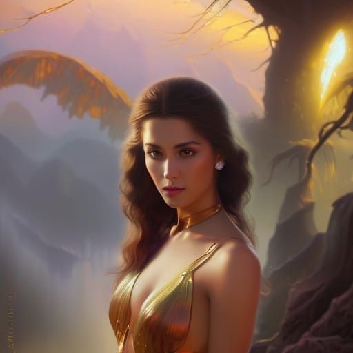 Trance Girl Portrait in Mythopoeic Style