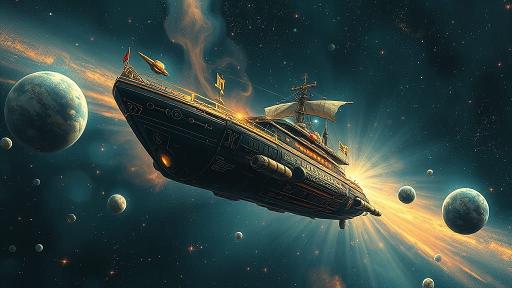 flying ship in space Epic