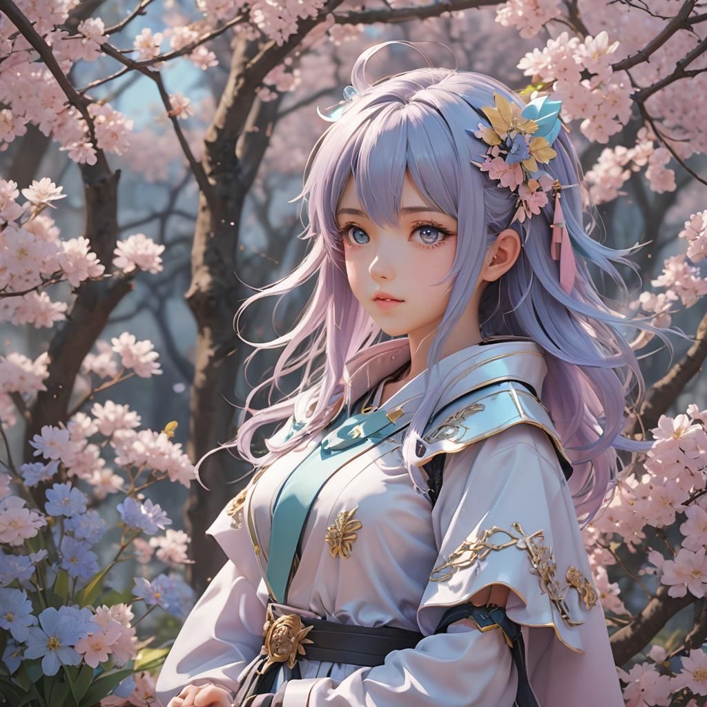 Pastel Anime-Style 3D Digital Art