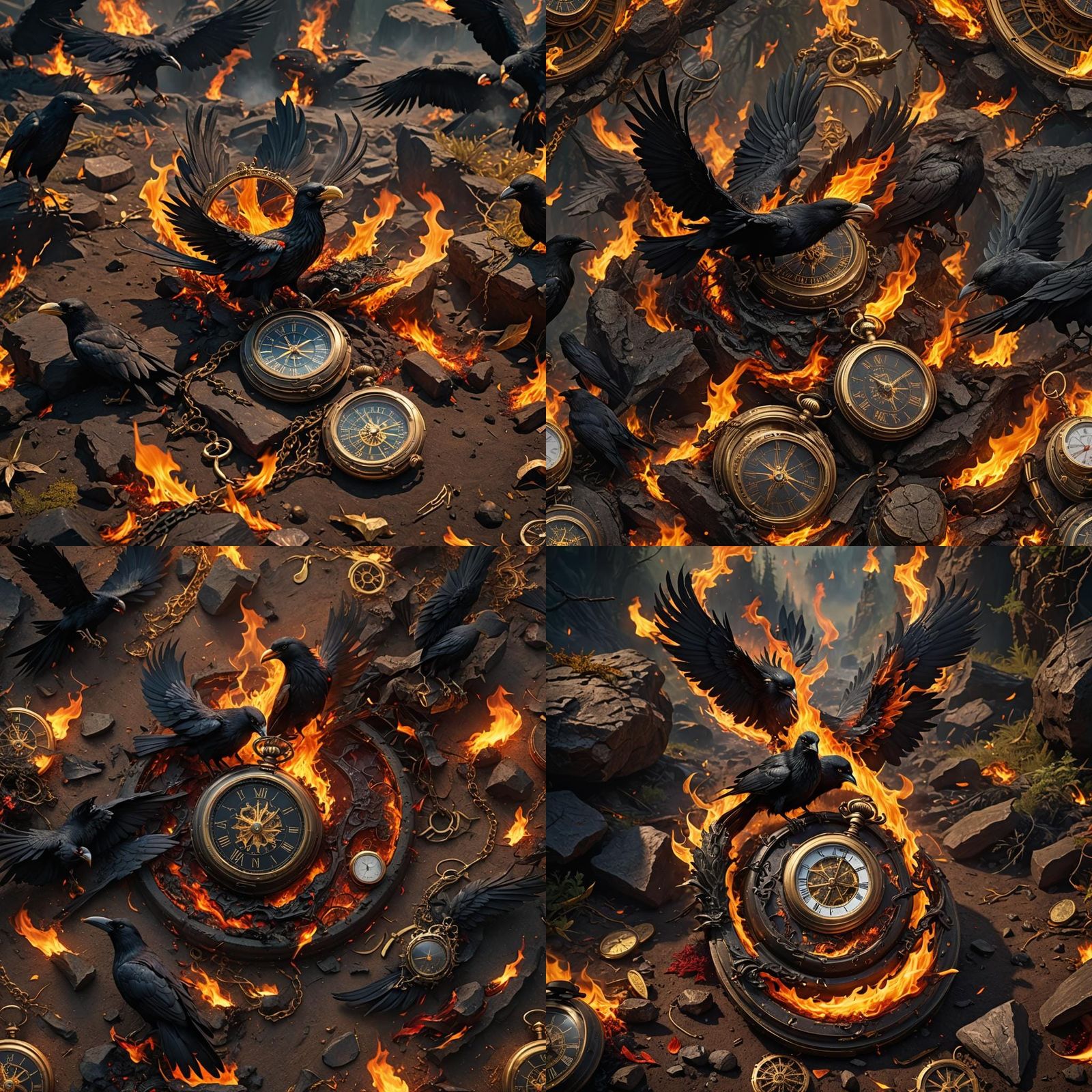 Burning Phoenix Rebirth: Fantasy Concept Art