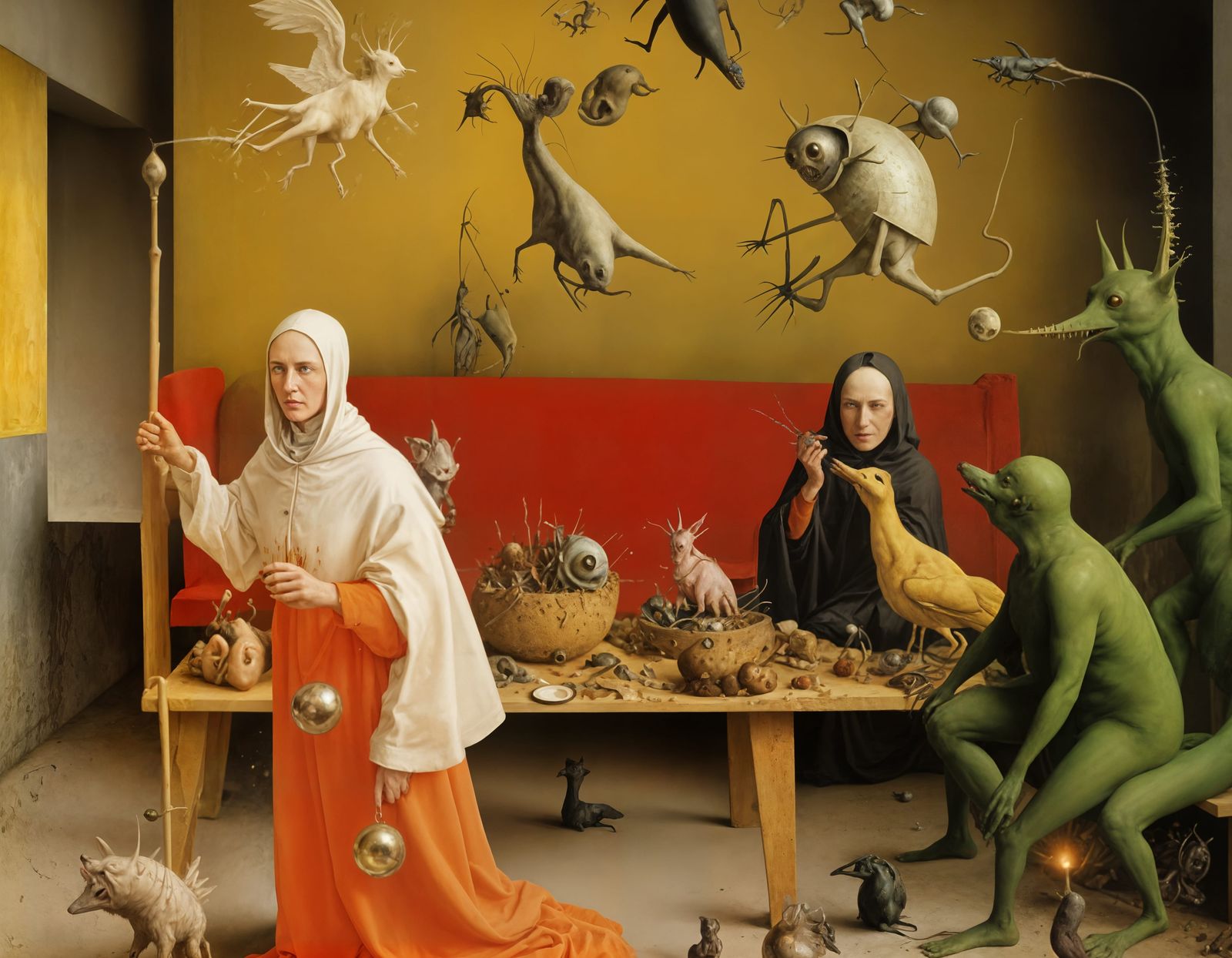 Shocking the Priestess with her unusual friends...