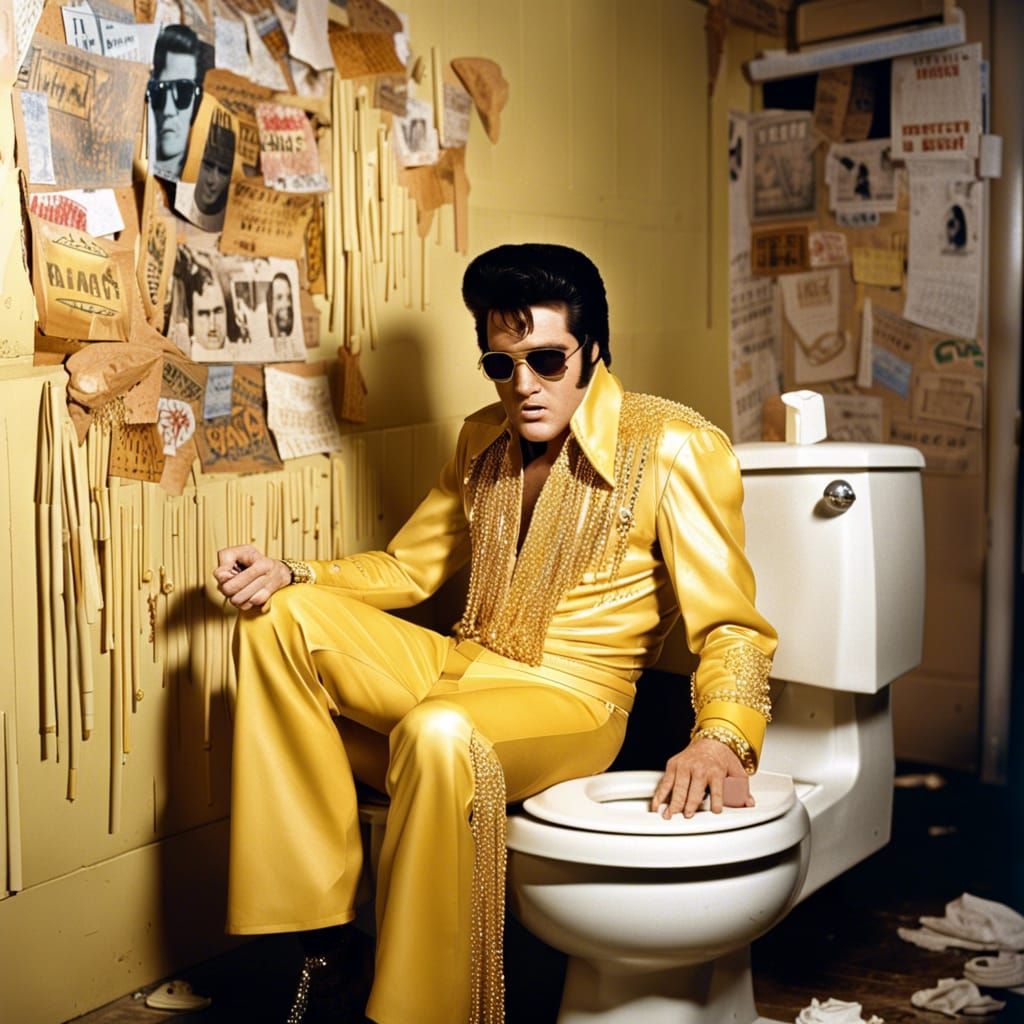 Elvis Presley Tribute in a Bathroom Stall