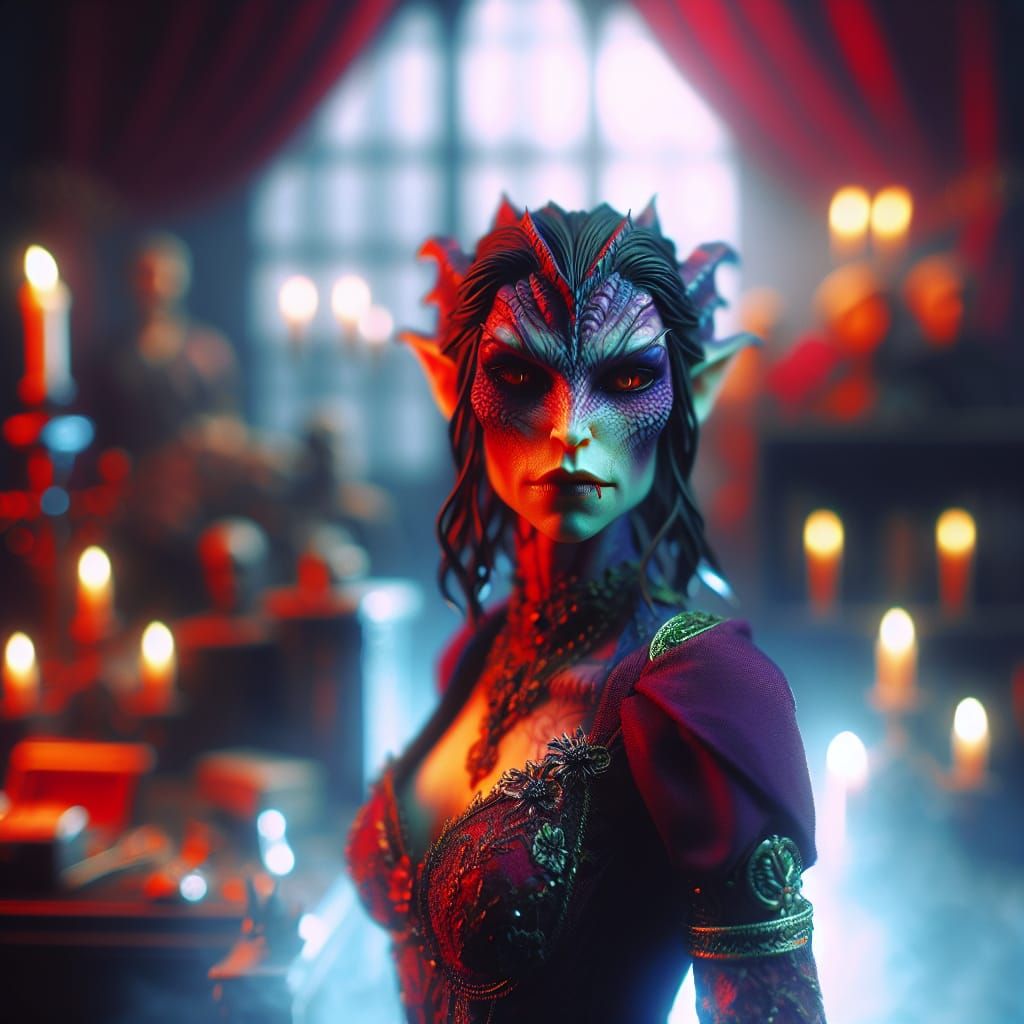 Vibrant Vampyra in Hyperrealistic Cinematic Detail