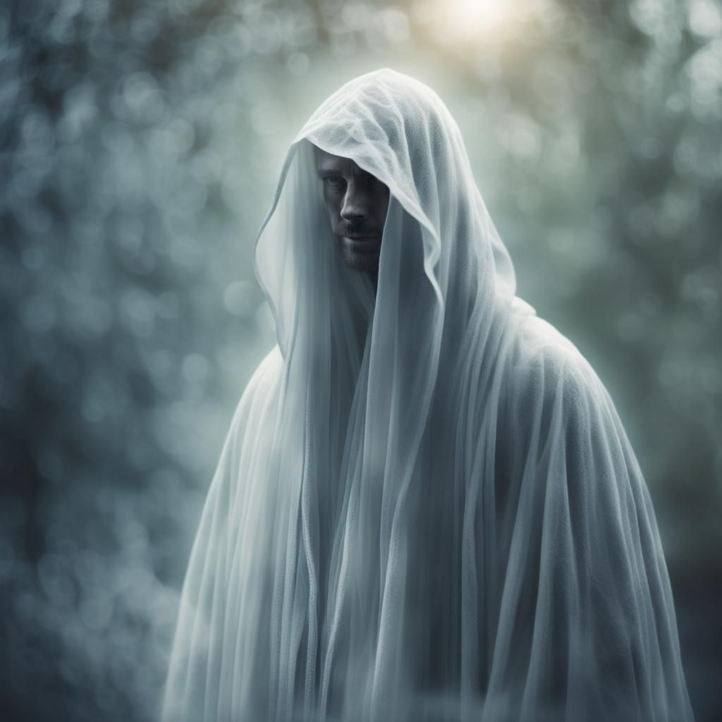Ethereal Ghost Portrait in Golden Hour Light