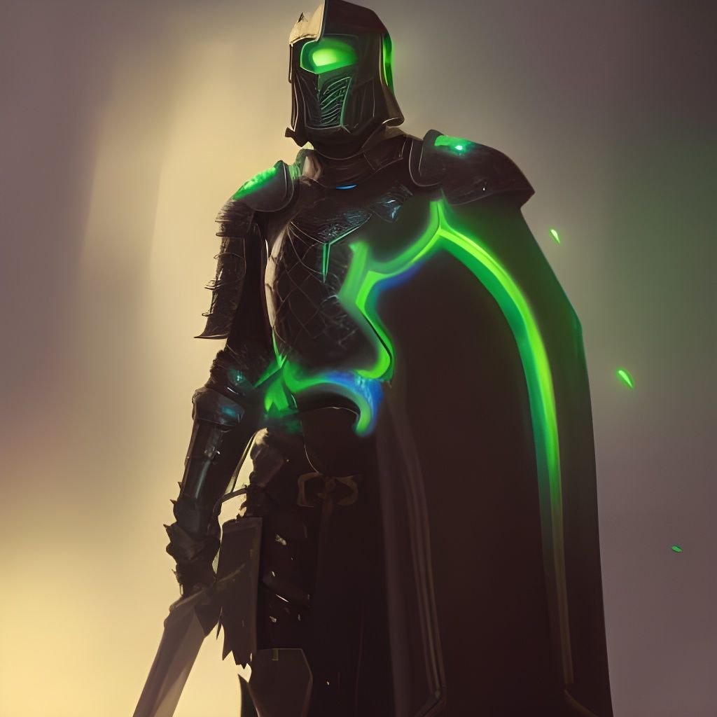Green Crystal Knight in Dark Fantasy Style