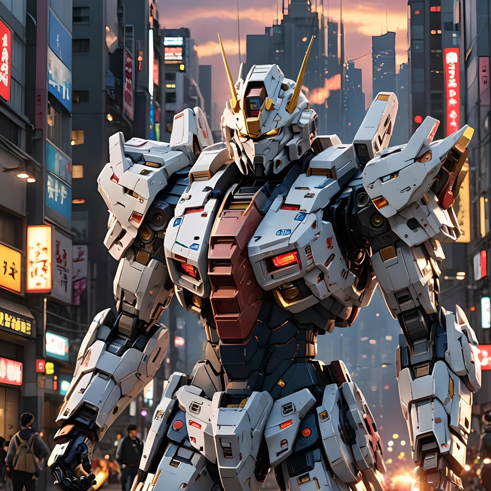 Gundam Unicorn in the city