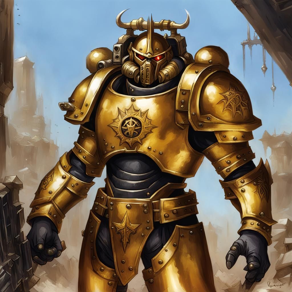 Golden Armored Chaos Marine