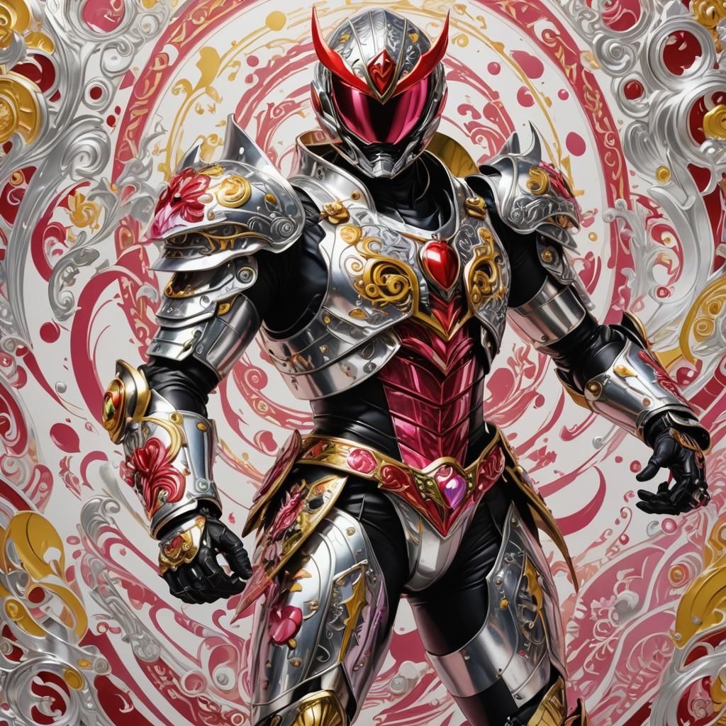 Kamen Rider with Ornate Armor and Henshin Belt
