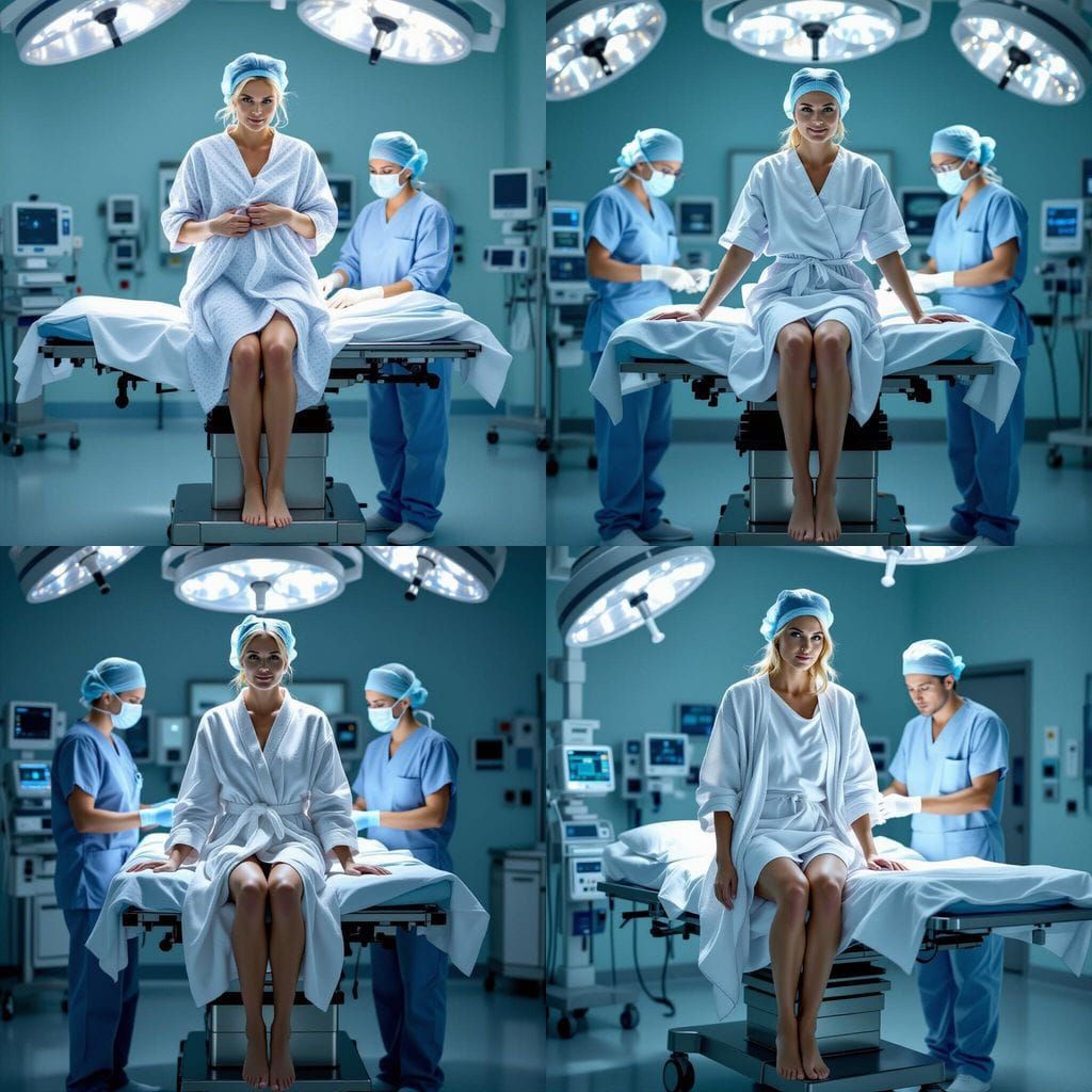 Woman Prepares for Surgery in Hospital Operating Room