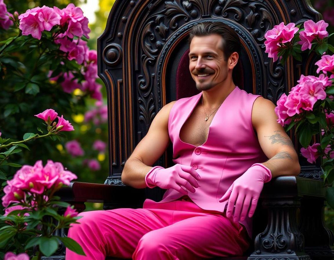 Austrian Kaiser in Azalea Garden with Rembrandt Lighting