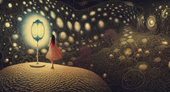 Mystical Ghost in Surreal Eerie Landscape