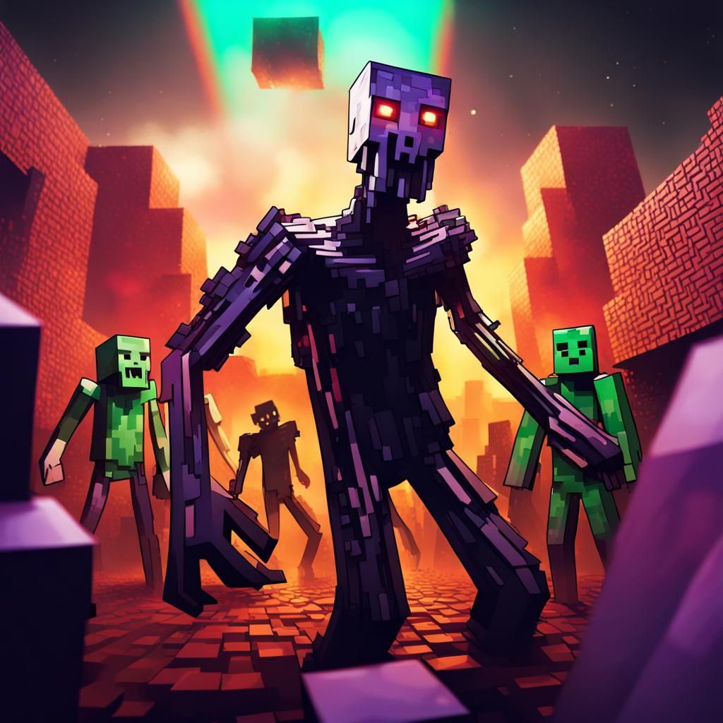 Hyperrealistic Minecraft Zombies and Enderman