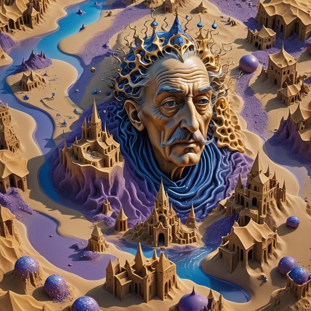 Surreal Wizard Builds Sandcastles in Brain