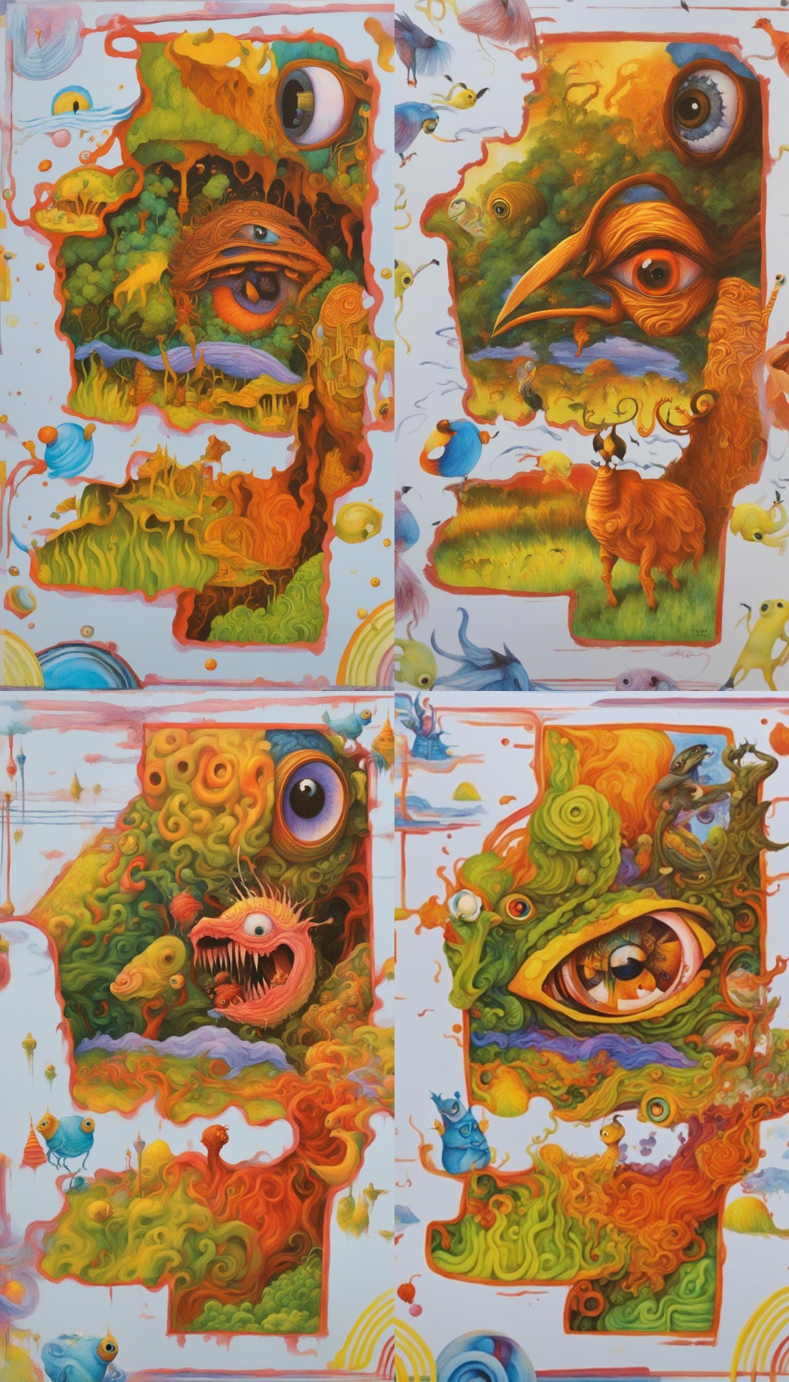 Vibrant Ink Vortex with Observer Eye