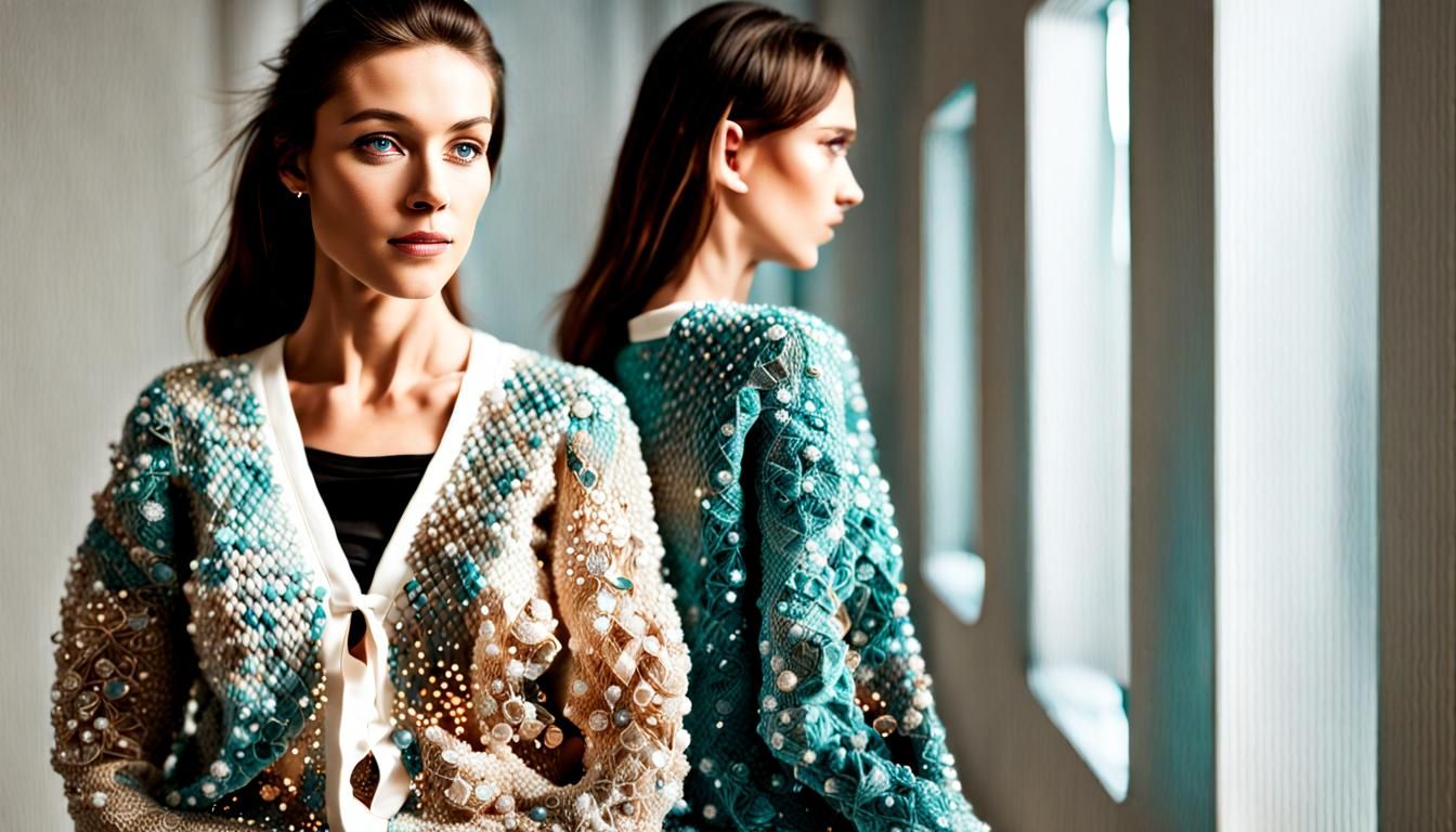 Diamond Yarn Cardigan: A Futuristic Fashion Concept