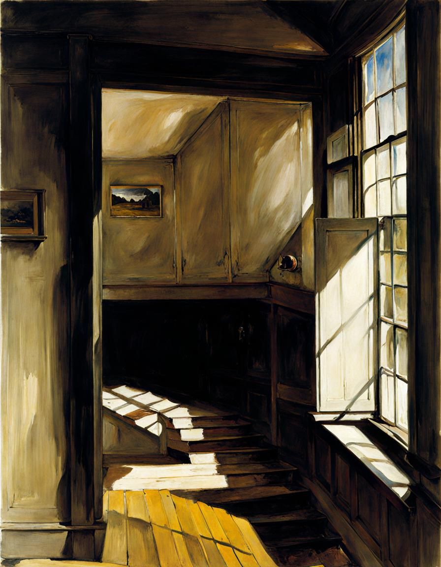 Realist Interior Scene in Wyeth Style