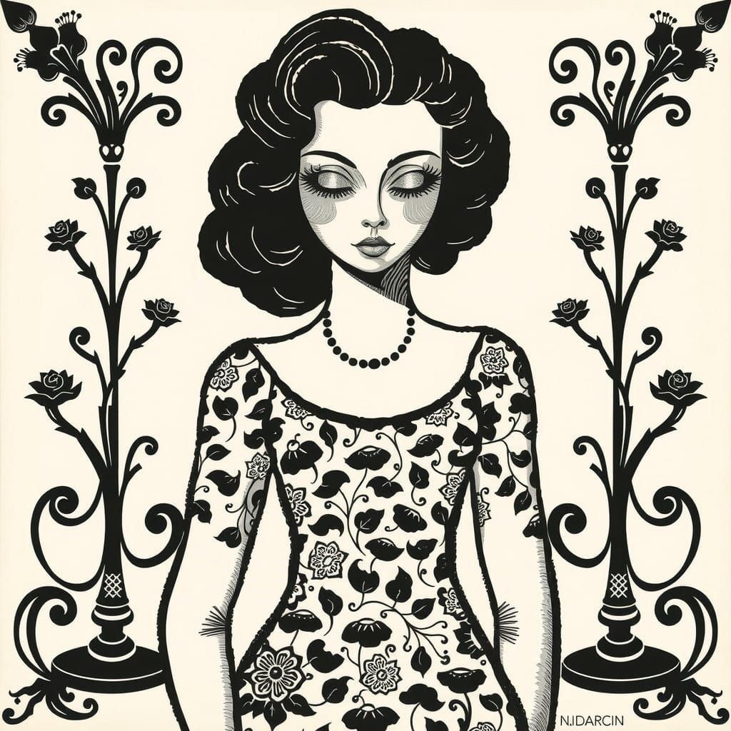 Mid Century Collage Art in Vibrant Colors