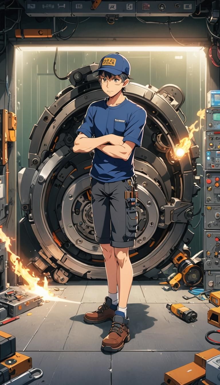 Anime Hero: Magic and Tech in Cel-Shaded Style