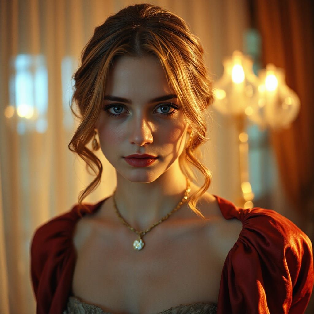 Sad Woman in Golden Light: A Cinematic Portrait