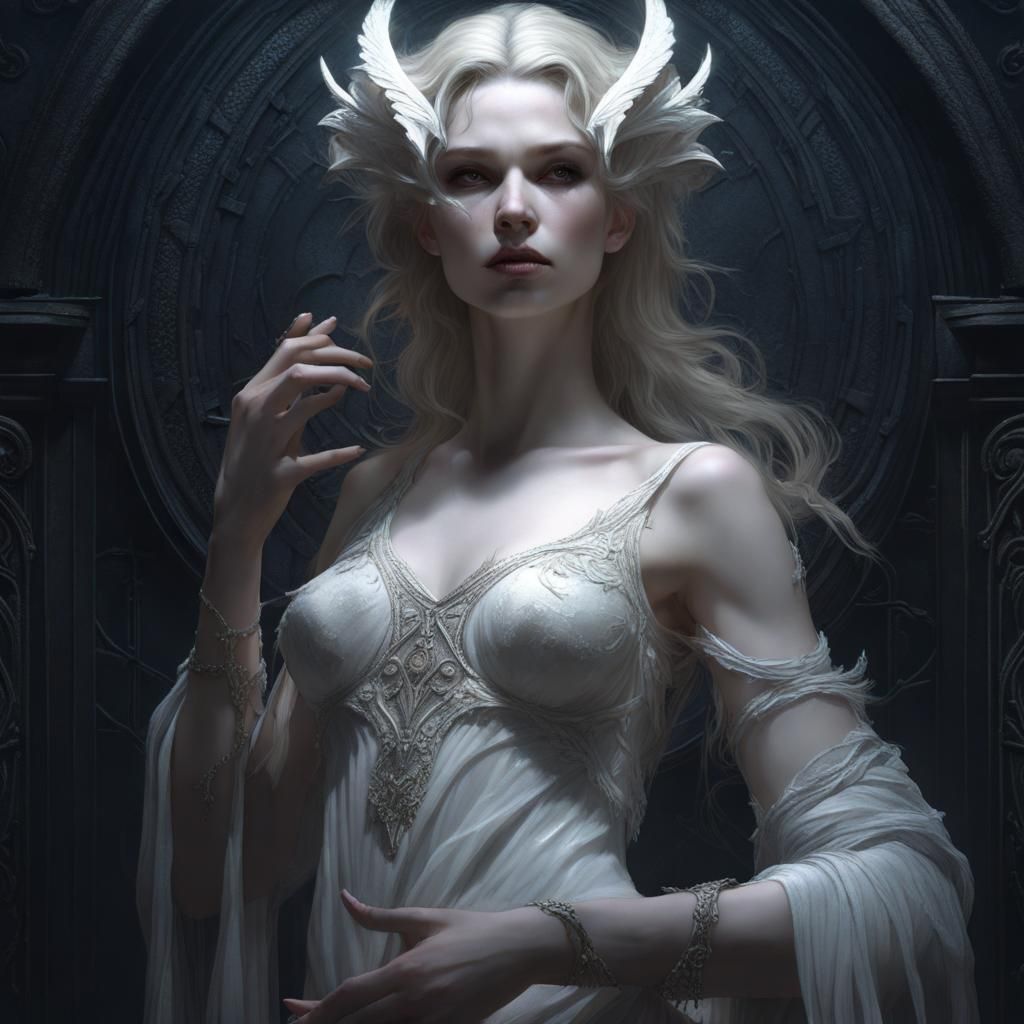 « See that she was wholly blind.
But from her pale face and her pale skin, a moonlight shined.
Lilywhite Lilith, »