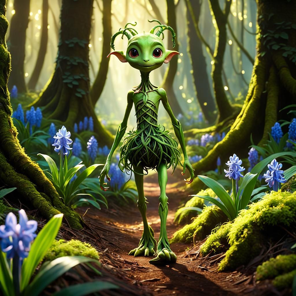 Enchanted Forest Creature in a Magical Landscape