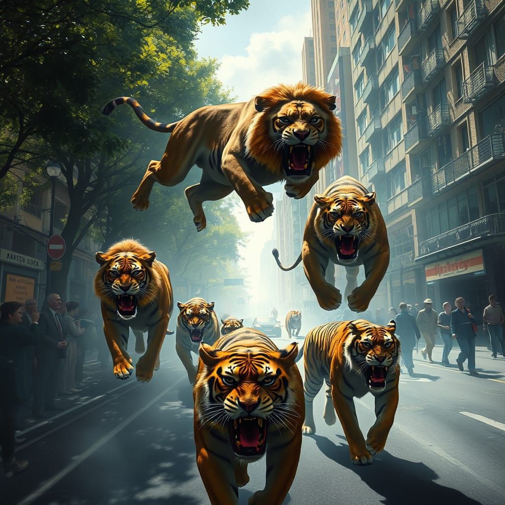 Lions and Tigers Invade Green City Streets