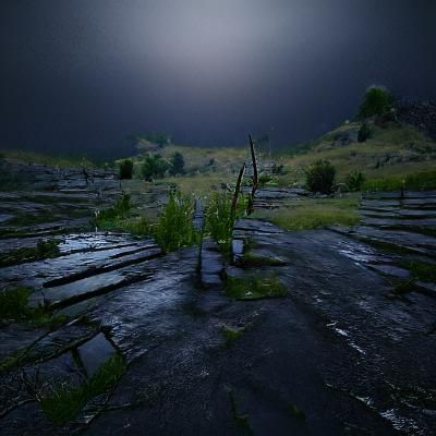 Dark Landscape of Sadness and Despair