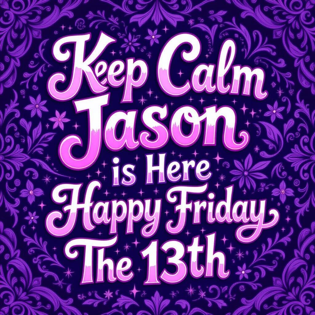 Vibrant Wallpaper with Cartoonish Letters for Friday the 13t...