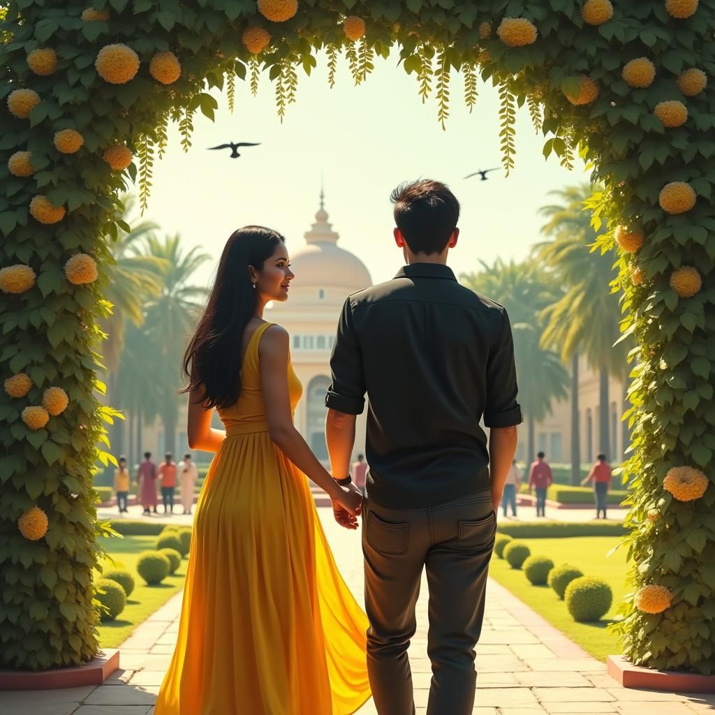 Couple on University Campus in Fantasy Style