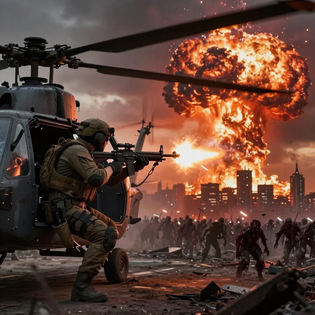 Apache Helicopter Gunner Fights Zombie Apocalypse Amidst Nuc...
