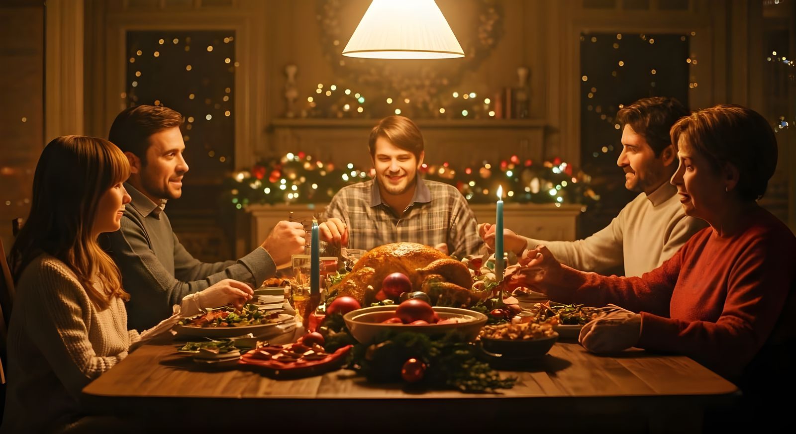 Festive Family Christmas Dinner at Home