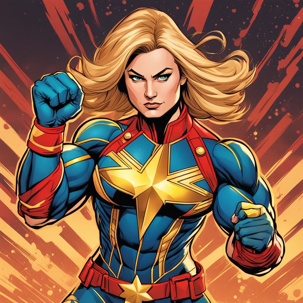 Battle-Ready Captain Marvel as Bodybuilder