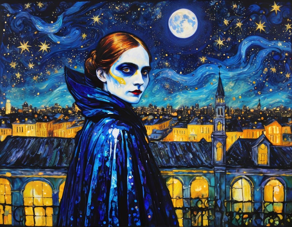 Ethereal Vampire in Moonlit Splendor