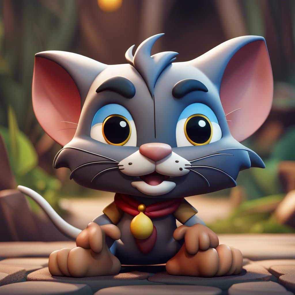 Chibi Jerry from Tom and Jerry: Detailed Digital Art