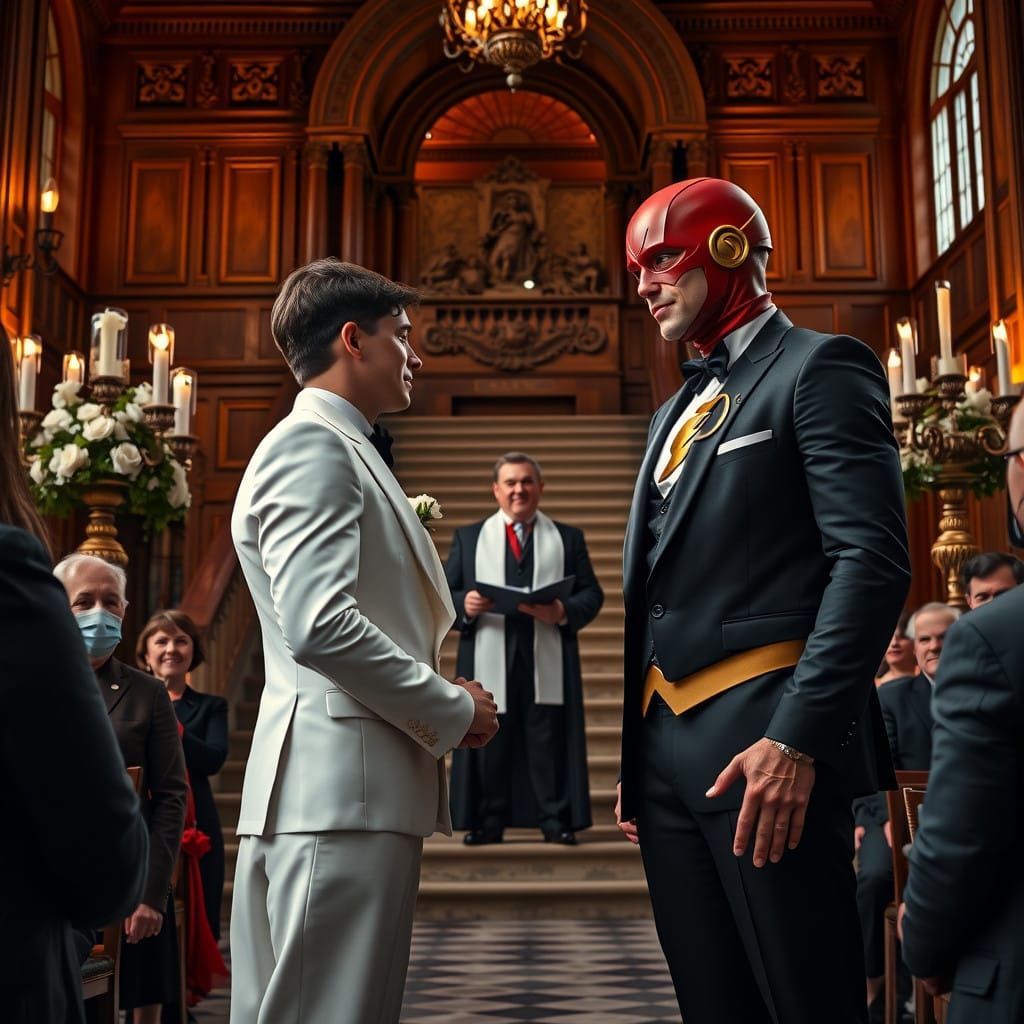 Heroic Union in Elegant Opulence: A Tuxedoed Wedding at Wayn...