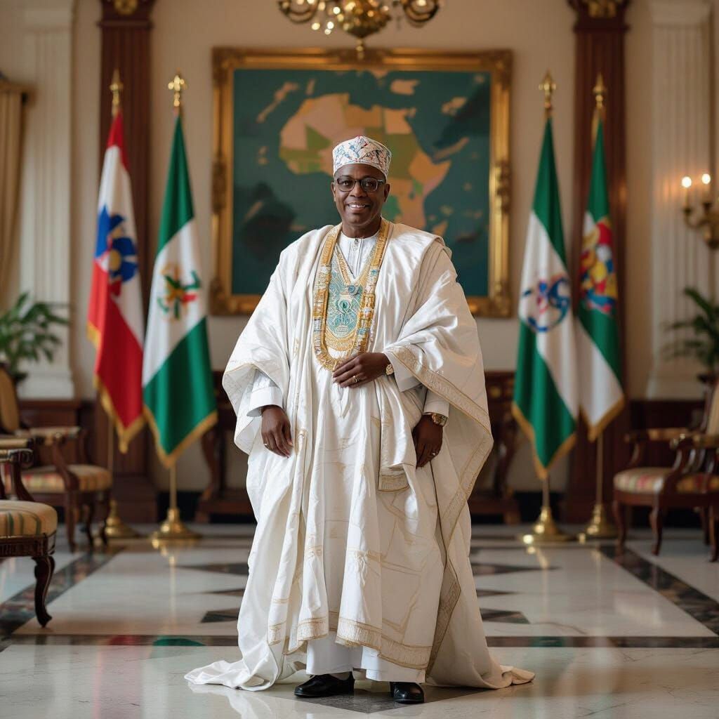 Olusegun Obasanjo in Traditional Yoruba Attire