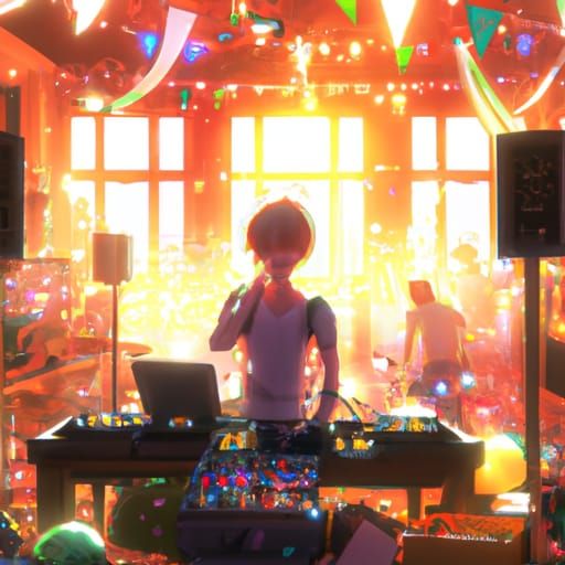 Anime DJ Party in Studio Ghibli Style