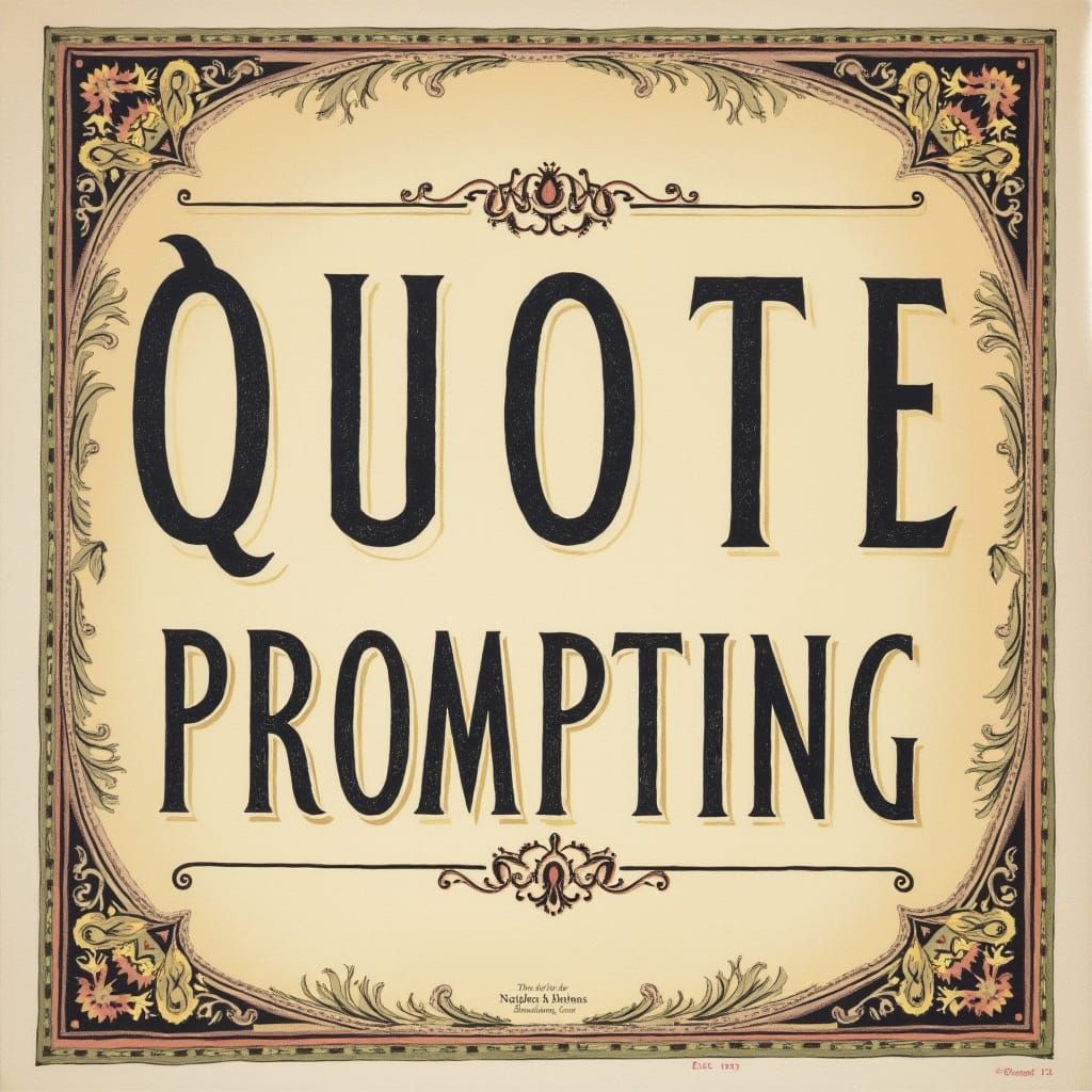 Tasteful Bibliographic Poster with "QUOTE PROMPTING"